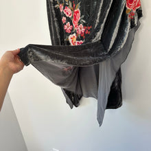 Load image into Gallery viewer, Johnny Was Embroidered Velvet V-Neck Poncho M
