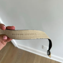 Load image into Gallery viewer, Vintage AVIGNON Gold Buckle Black Genuine Leather Belt L
