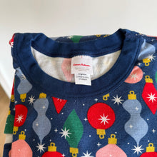 Load image into Gallery viewer, Hanna Andersson Holiday Long John Pajama Set Shiny Bright Ornaments L

