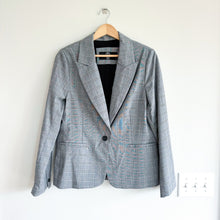 Load image into Gallery viewer, Hipchik Couture Beaded Blue Skull Plaid Single-Breasted Blazer Gray 14
