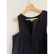 Load image into Gallery viewer, Emerson Fry Cotton A Line Mod Sleeveless Split Neck Top Black L
