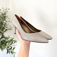 Load image into Gallery viewer, VANEli Metallic Glitter Slip-On Pointed Toe Heels Pumps Gold 9
