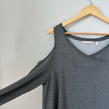 Load image into Gallery viewer, Soft Surroundings Cortese Tunic Cold Shoulder Pullover Gray M
