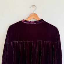 Load image into Gallery viewer, Eileen Fisher Silk Blend Velvet Classic Collar Button Down Shirt in Casis
