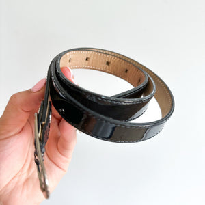 Longchamp Patent Leather Belt Black OS