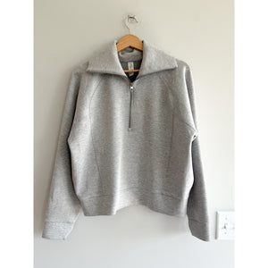 Spanx AirEssentials Half Zip Pullover Sweatshirt Gray L