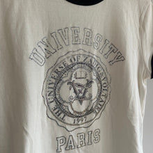 Load image into Gallery viewer, Zadig &amp; Voltaire University Paris Sequin Short Sleeve Graphic Tee White L
