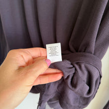 Load image into Gallery viewer, Anthropologie Bordeaux Ribbed Pleated Back Long Sleeve Blouse Purple S NWT
