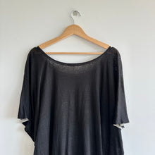 Load image into Gallery viewer, Elsa Esturgie Linen Lightweight Wide Neck Dolman Sleeve Dress Black 42
