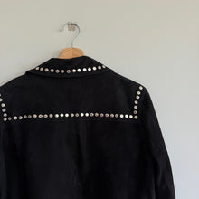 Load image into Gallery viewer, Zadig &amp; Voltaire Lala Suede Leather Studded Button Front Jacket Black L NWT
