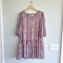 Load image into Gallery viewer, BB Dakota Floral Tiered 3/4 Puff Sleeve Mini Dress Pink M
