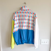 Load image into Gallery viewer, Aviator Nation RARE Bolt Palm Trees Fleece 1/2 Zip Sweatshirt Blue Yellow XL
