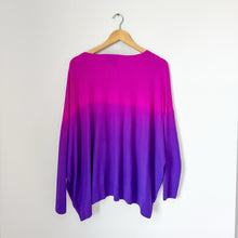 Load image into Gallery viewer, Kujten Jessy Dye Cashmere Round Neck Casual Pullover Sweater Purple One Size NWT
