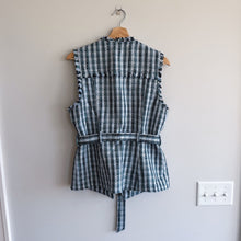 Load image into Gallery viewer, Cinq à Sept Matilda Plaid Tweed Reenee Vest Allen Shorts Matching Set Blue L NWT
