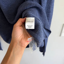 Load image into Gallery viewer, Peter Millar Wool Blend Ribbed Knit Mock Neck 1/4 Zip Pullover Sweater Blue XL
