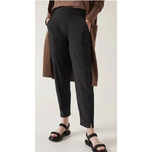 Athleta Brooklyn Length Pull On Tapered Leg Elastic Waist Ankle Pants Blue 4T