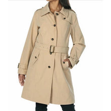 Load image into Gallery viewer, Pendleton Lined Button Front Belted Collared Trench Coat Tan 10
