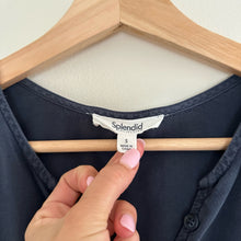 Load image into Gallery viewer, Splendid Sutton Long Sleeve Drawstring Waist Blouson Dress Deep Sea S
