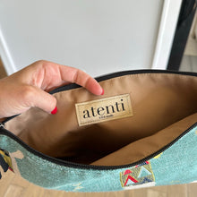Load image into Gallery viewer, Atenti Mama Llama Embroidered Zipper Closure Pouch Wallet Clutch Blue
