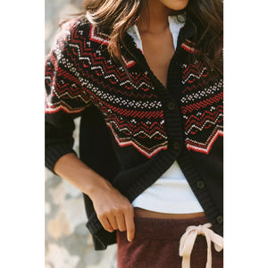 Beach Riot x Anthropologie Zigzag Seraphine Knit Button Front Cardigan M