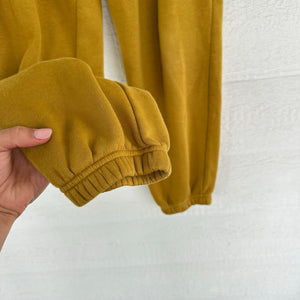 Nike Cotton Fleece Drawstring Waist Jogger Sweatpants Yellow