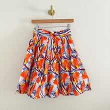 Load image into Gallery viewer, NWT Francis + Benedict Handmade Floral Pattern A-Line Mini Skirt Orange XS
