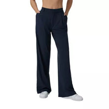 Load image into Gallery viewer, Vuori Villa High Rise Pleated Front Wide Leg Trouser Pants Black L VW4086

