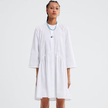 Load image into Gallery viewer, NWT Zara Half Sleeve Henley Neck Lightweight Mini Shirt Dress White L
