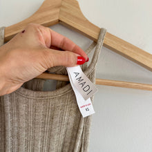 Load image into Gallery viewer, Anthropologie Amadi Sleeveless Knit Midi Belted Halter Sweater Dress Beige XS
