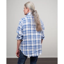 Load image into Gallery viewer, Frank &amp; Eileen Eileen Plaid Pattern Long Sleeve Button Up Shirt Blue XXS
