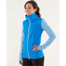Load image into Gallery viewer, Lululemon Daily Yoga Striped Sleeve Activewear Basic Jacket Blue 4
