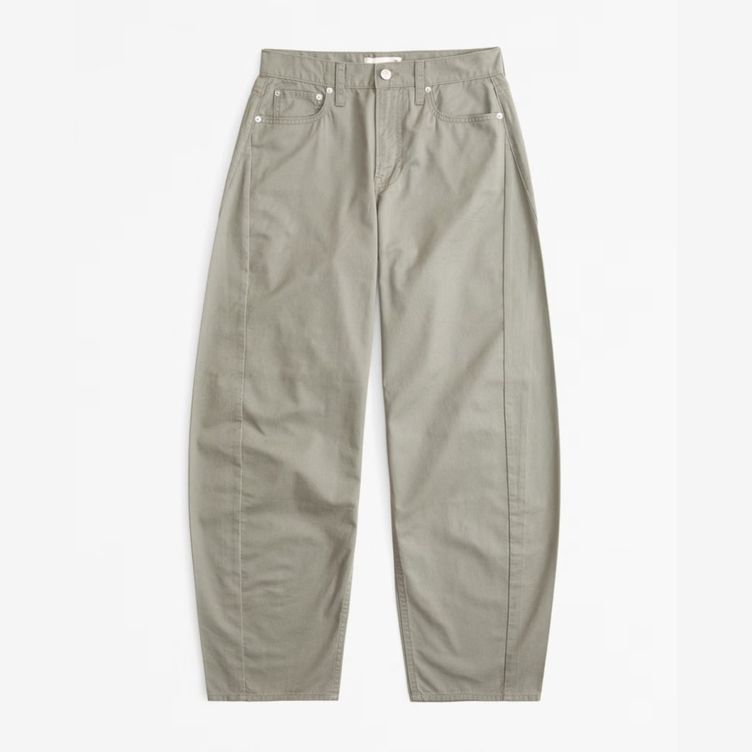 Abercrombie & Fitch Barrel Leg Chino Pants Olive Green 30 NWT