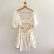 Load image into Gallery viewer, Free People Cross of Sunlight Cut Out Linen Mini Dress Ivory M

