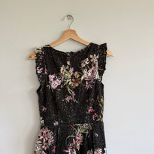 Load image into Gallery viewer, Anthropologie Eri + Ali Neveah Floral Lace Fit &amp; Flare Ruffle Dress Black 10 NWT
