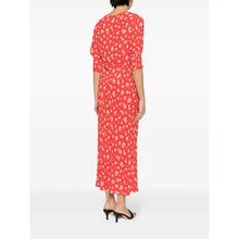 Load image into Gallery viewer, RIXO Zadie Floral Pattern Puff Sleeve Midi Dress Red White 10
