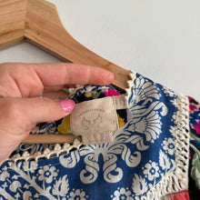 Load image into Gallery viewer, Anthropologie Vanessa Virginia Inez Patchwork Crochet Mini Dress Blue Red 0
