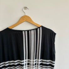 Load image into Gallery viewer, Dries Van Noten Striped Cinch Waist Tunic Dress Black White L
