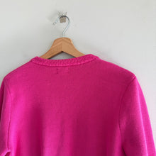Load image into Gallery viewer, J. Crew Cotton Lady Ribbed Crew Neck Cropped Long Sleeve Cardigan Pink M
