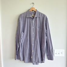 Load image into Gallery viewer, Peter Millar Gingham Print Long Sleeve Collared Button Up Shirt Purple XL
