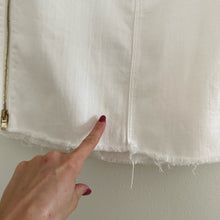 Load image into Gallery viewer, L&#39;Agence Allegra Side Zipper Denim Raw Hem Mini Skirt White 30
