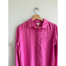 Load image into Gallery viewer, Caslon Linen Blend Long Sleeve Button Up Shirt Pink XS

