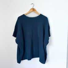 Load image into Gallery viewer, Cabi Lagenlook Sapphire Knit Pullover Sweater Poncho Teal XS

