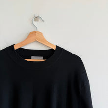 Load image into Gallery viewer, Modern Citizen Cashmere Blend Side Zip Crew Neck Knit Pullover Sweater Black L
