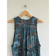 Load image into Gallery viewer, Free People Purple Haze Ruffles V-Neck Tiered Tunic Teal S
