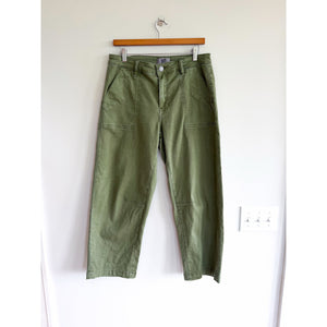KUT From The Kloth Ashton High Rise Utility Barrel Pants Green 8