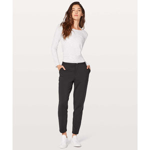 Lululemon City Trek II 28" Mid Rise Flat Front Casual Trouser Pants Black 4 NWT