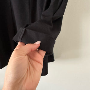 Eileen Fisher Button Front Collared Blazer Jacket Black S