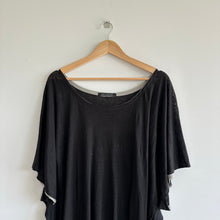 Load image into Gallery viewer, Elsa Esturgie Linen Lightweight Wide Neck Dolman Sleeve Dress Black 42
