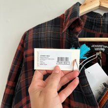 Load image into Gallery viewer, Johnny Was Artemis Velvet Embroidered Back Plaid Button Up Shirt Black Red S NWT
