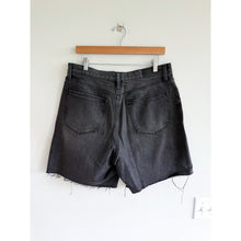 Load image into Gallery viewer, Pistola Kaylee Loose Denim Raw Hem High Rise Bermuda Shorts Black 31
